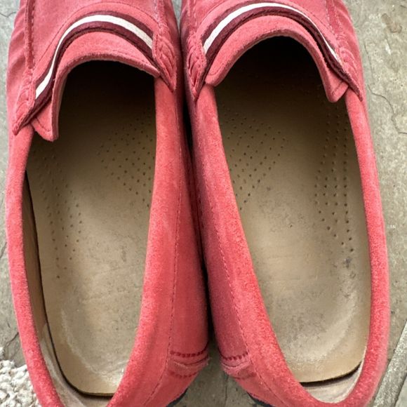 BALLY Men’s Red Leather Suede Wabler Driver Driving Loafers  7.5 D US EU 6.5 - Picture 4 of 9